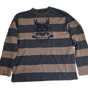 Y2K French Connection FCUK Men Striped L/S Grunge Donnie Darko Opium Pinkman XXL